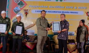 Lima Koperasi Petani di Muara Wahau, Raih Sertifikat ISPO dan RSPO